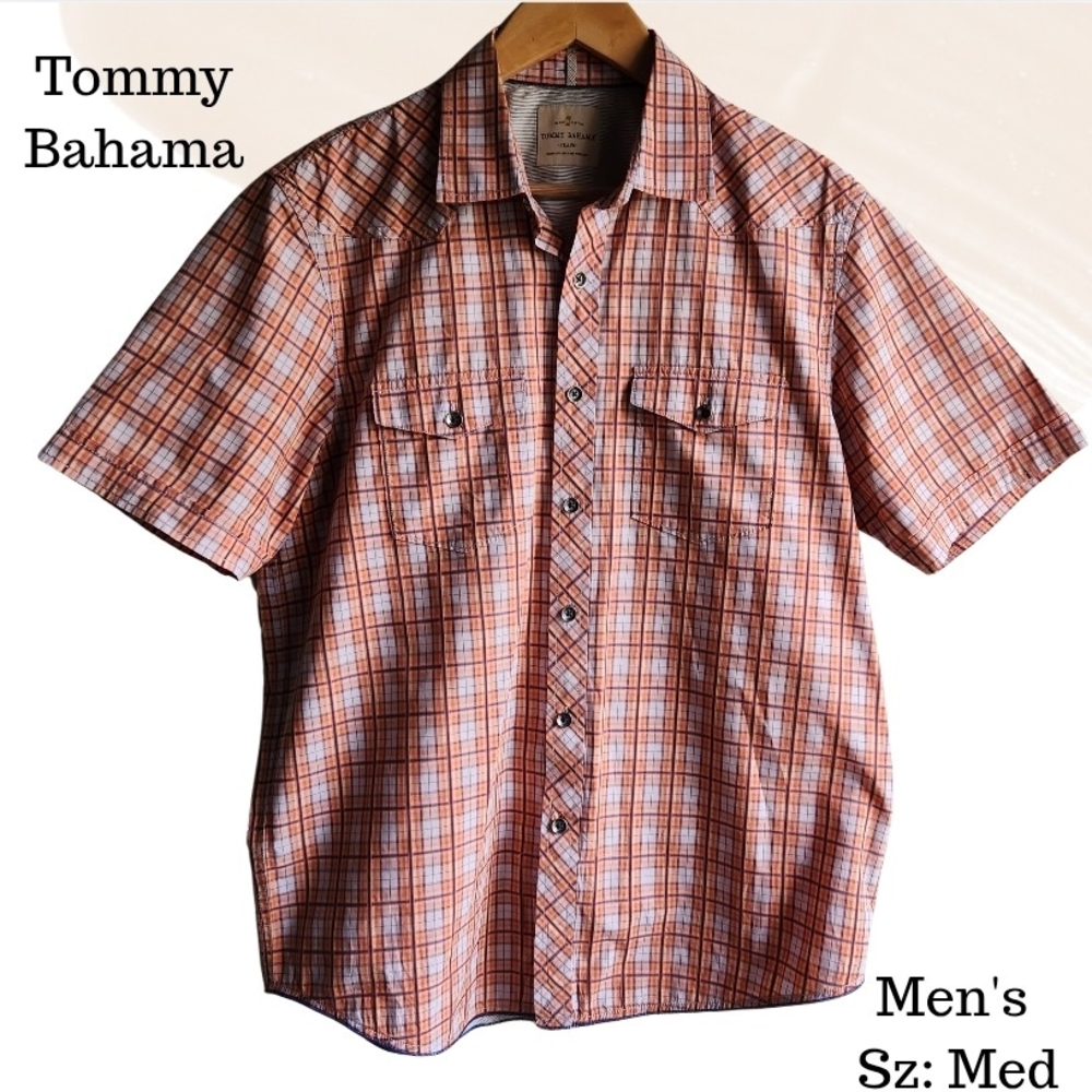 Tommy‎ Bahama Men's Orange Plaid Shirt | Sz: Med